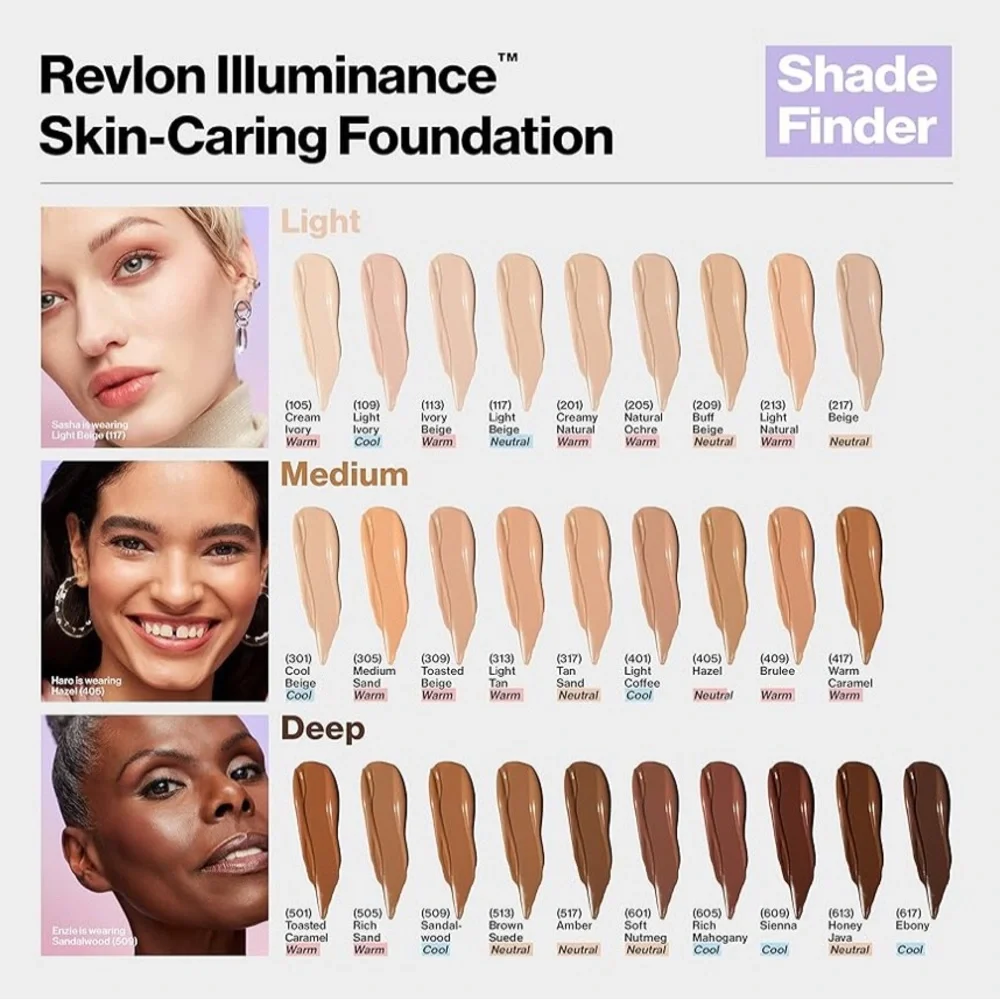 NEW Revlon Illuminance Skin-Caring Liquid Foundation - ‎ 505 Rich Sand